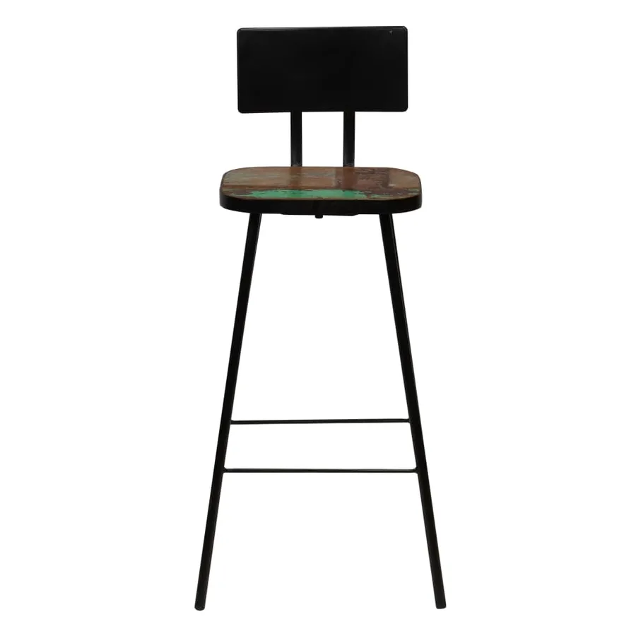 Tabourets de bar lot de 4 bois massif de récupération - 2