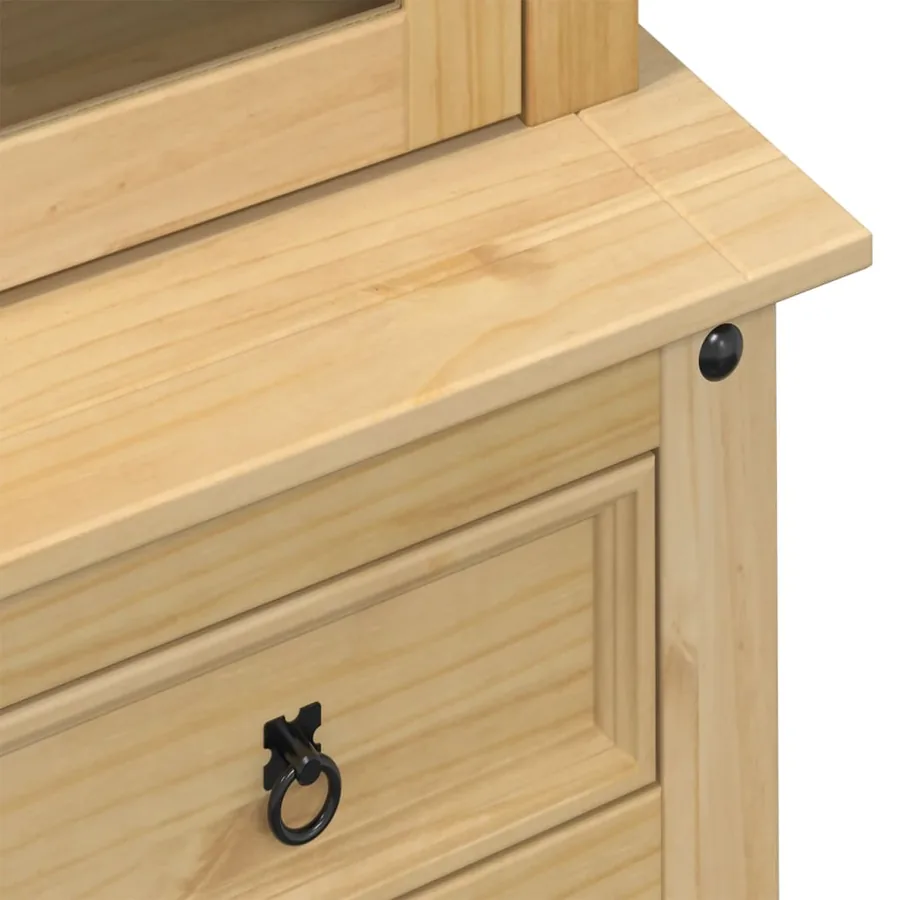 Vitrine en verre Corona 100x48,5x179 cm bois massif de pin - 7