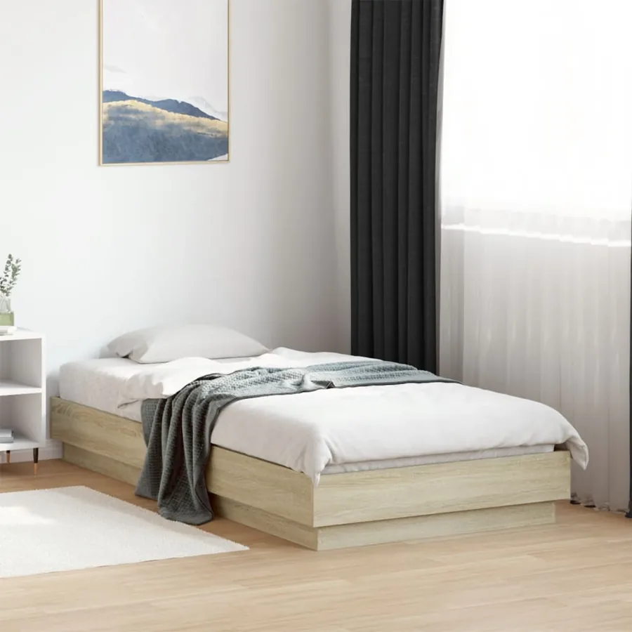 Cadre de lit sans matelas avec lumières LED 90x190 cm - 4