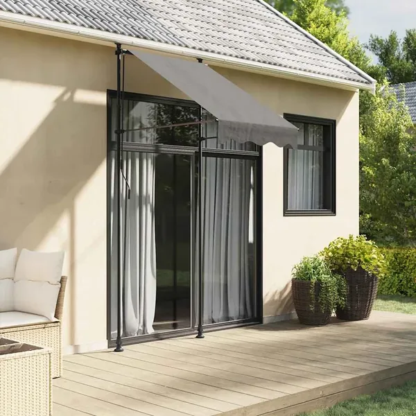 Auvent rétractable anthracite 100x150 m tissu et acier