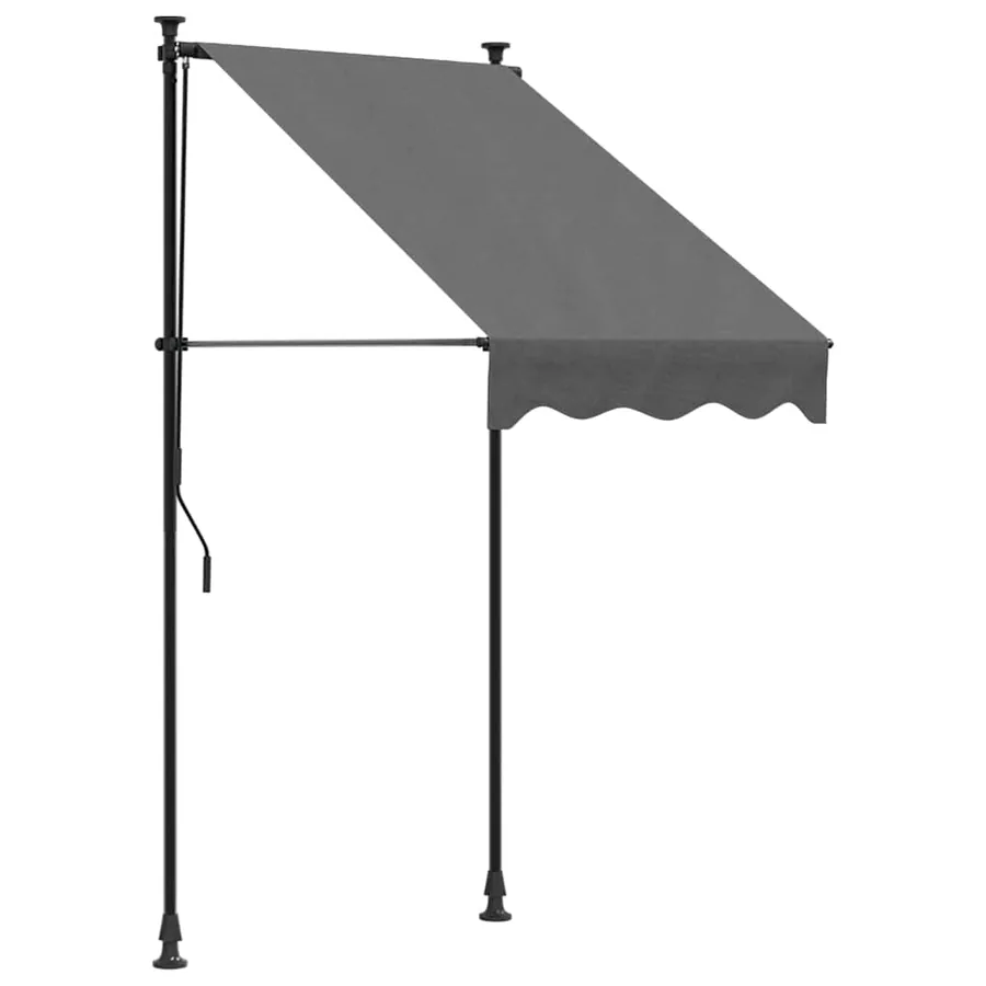 Auvent rétractable anthracite 100x150 m tissu et acier - 2
