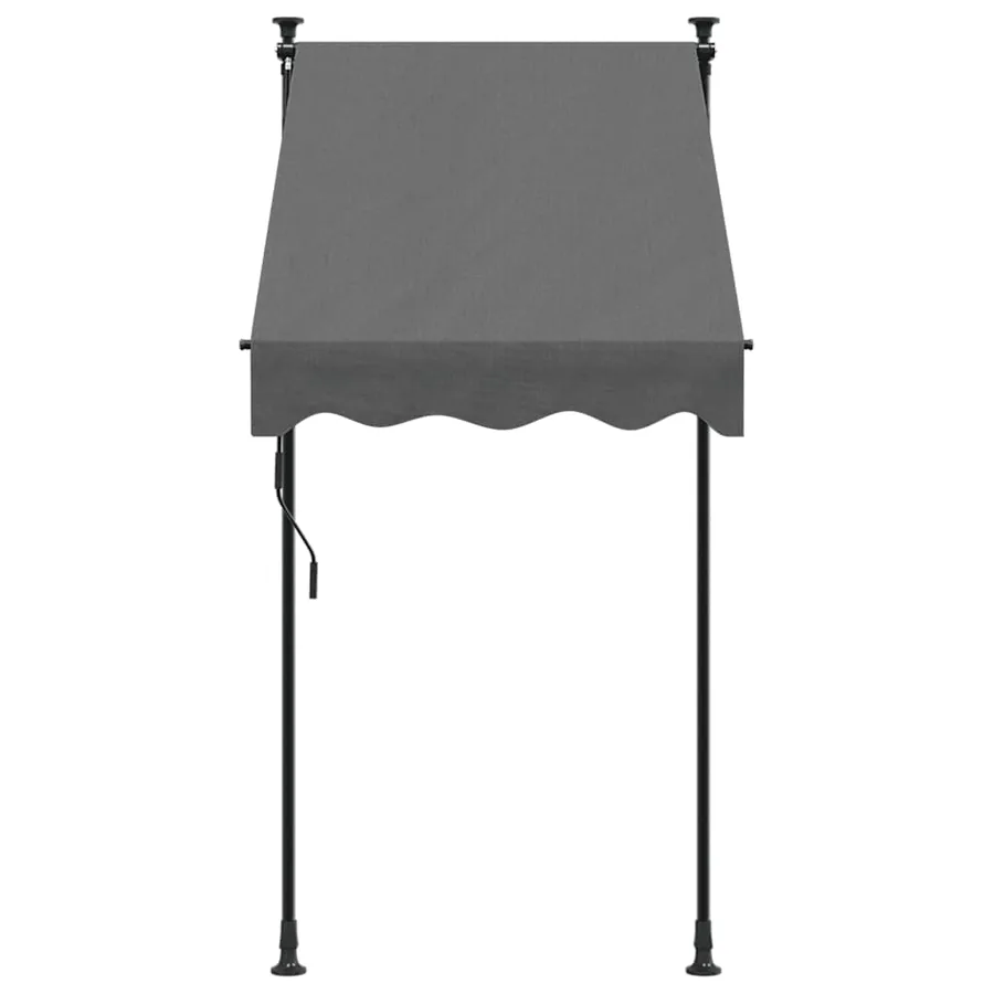Auvent rétractable anthracite 100x150 m tissu et acier - 3