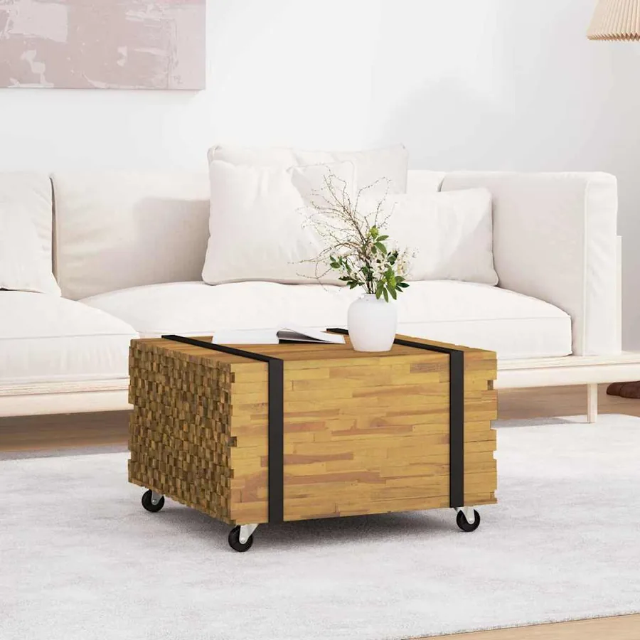 Table basse Marron 60 x 60 x 38 cm Bois de teck massif