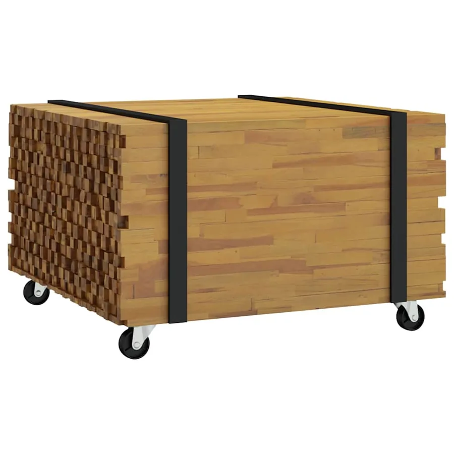 Table basse Marron 60 x 60 x 38 cm Bois de teck massif - 2