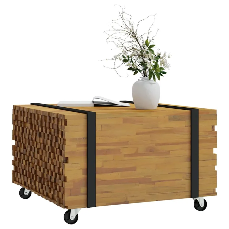 Table basse Marron 60 x 60 x 38 cm Bois de teck massif - 3