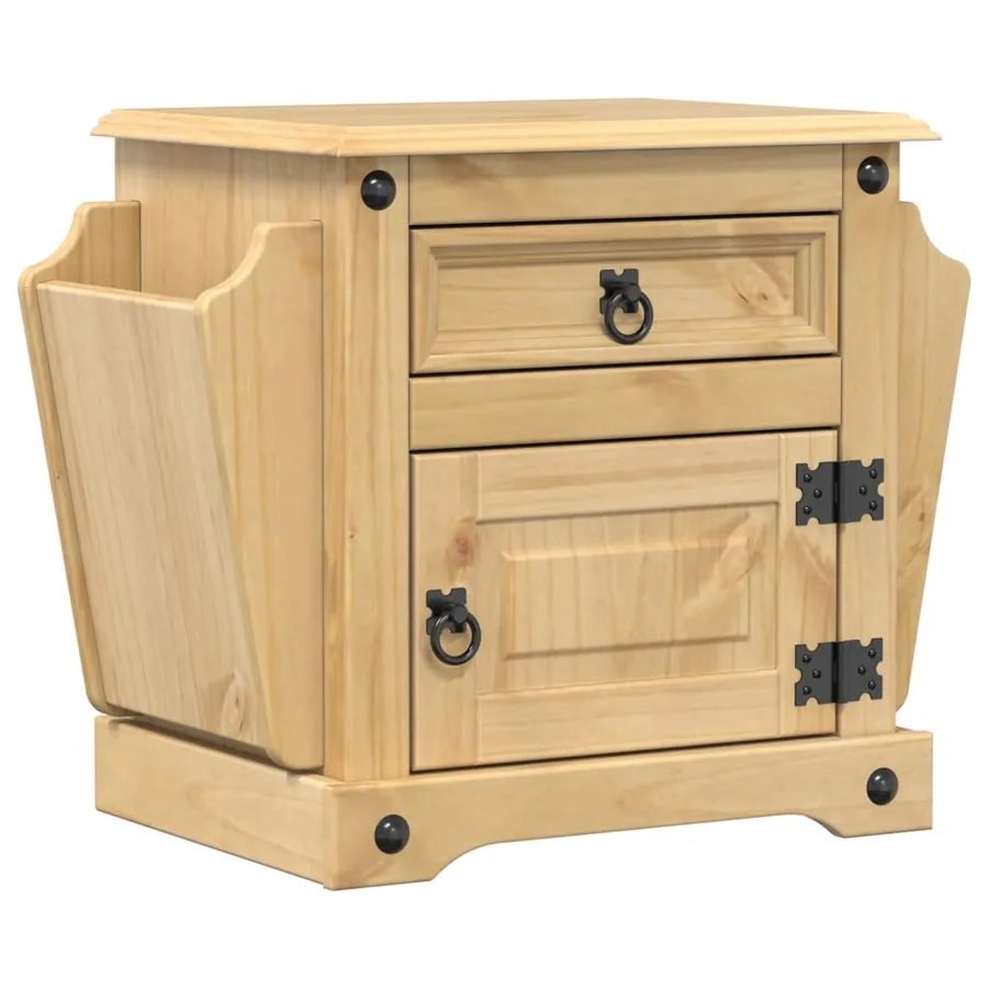 Table de chevet Corona 45x35x47,5 cm bois de pin massif - 2