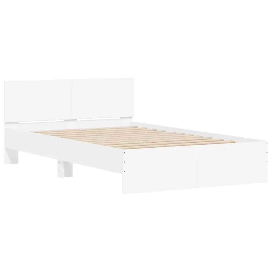 Cadre de lit avec tête de lit et LED blanc 120x200 cm - 6