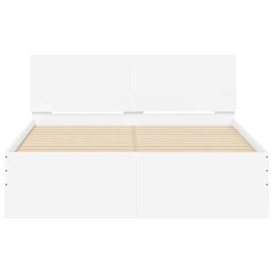 Cadre de lit avec tête de lit et LED blanc 120x200 cm - 7