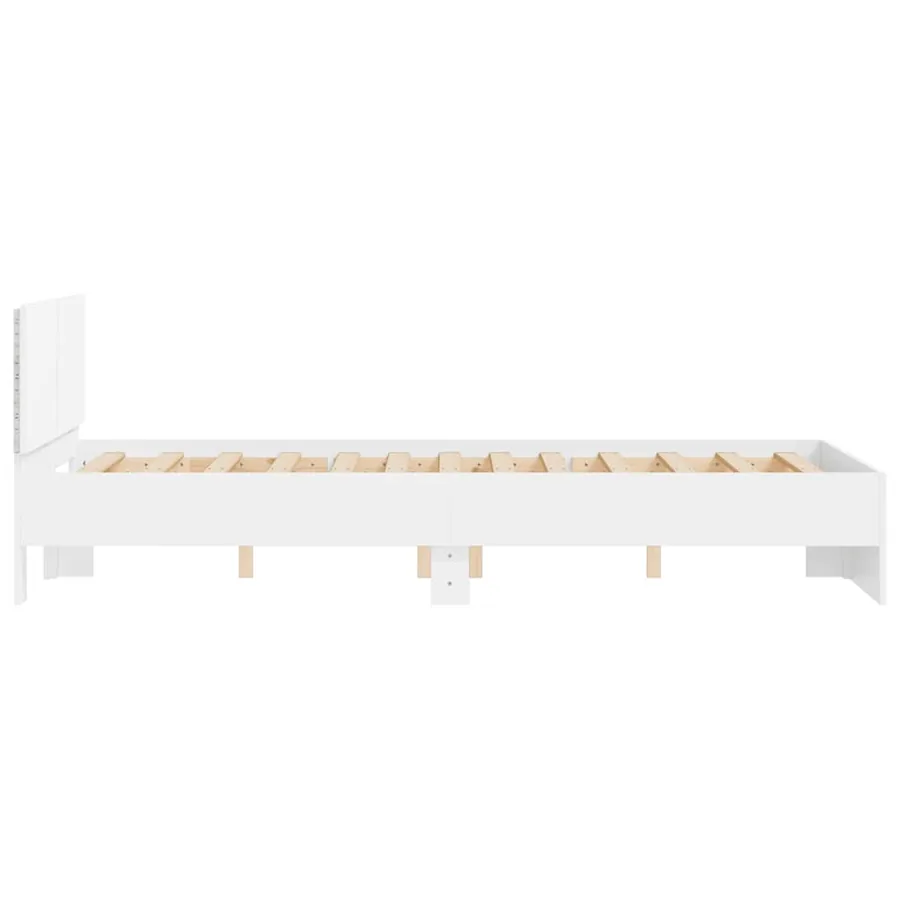 Cadre de lit avec tête de lit et LED blanc 120x200 cm - 8