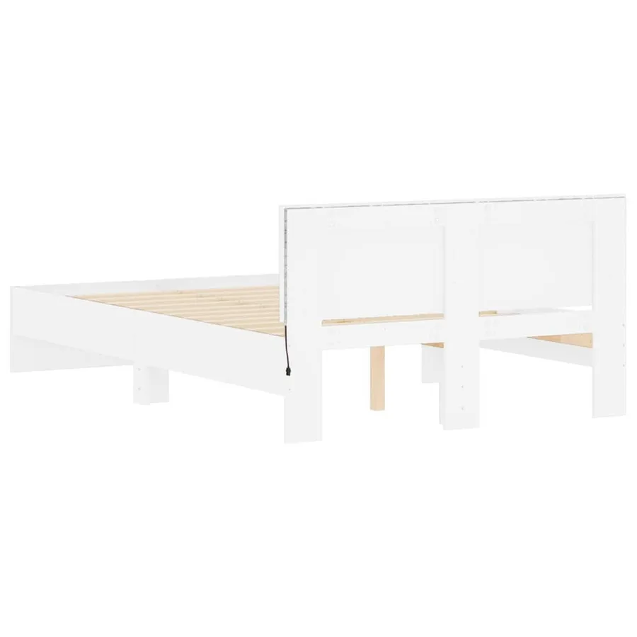 Cadre de lit avec tête de lit et LED blanc 120x200 cm - 9