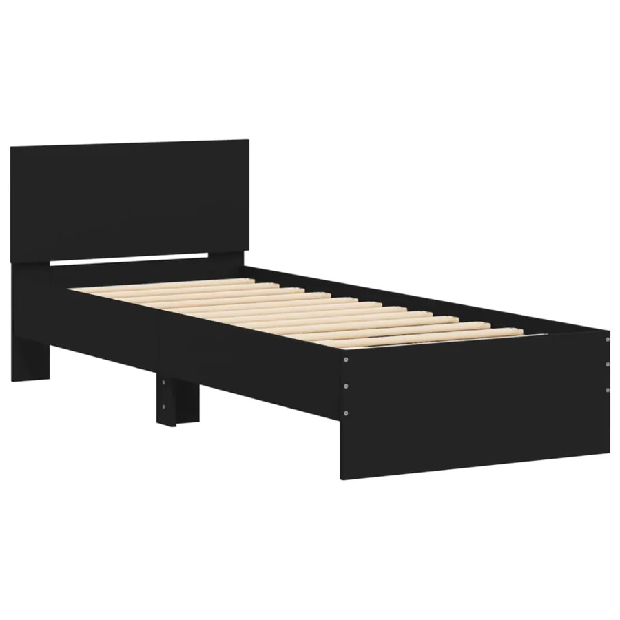 Cadre de lit sans matelas avec lumières LED noir 75x190 cm - 3