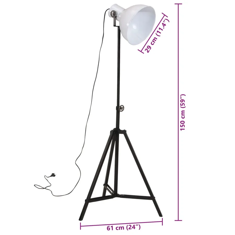 Lampadaire 25 W blanc 61x61x90/150 cm E27 - 11
