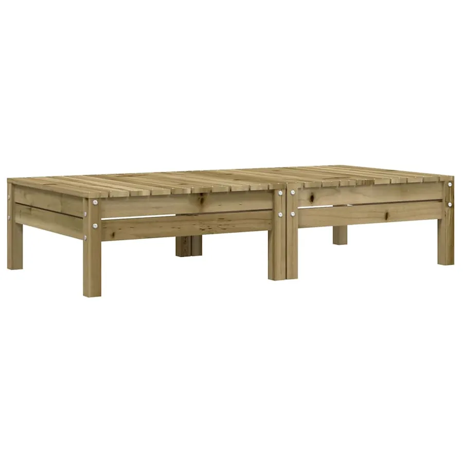 Repose-pieds de jardin avec coussins 2 pcs bois de pin imprégné - 4