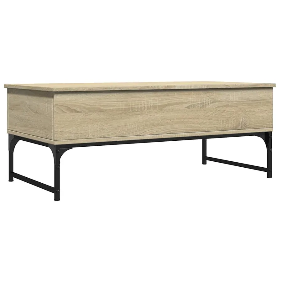 Table basse chêne sonoma 100x50x40cm bois d'ingénierie et métal - 2