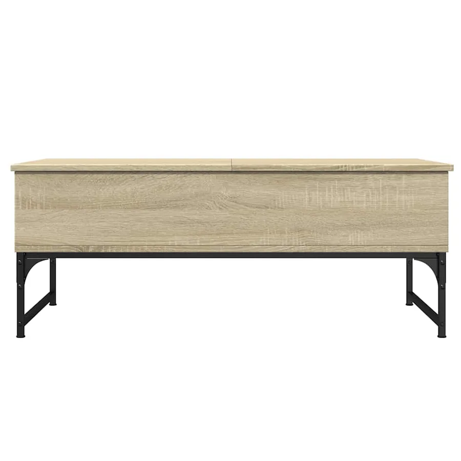 Table basse chêne sonoma 100x50x40cm bois d'ingénierie et métal - 5