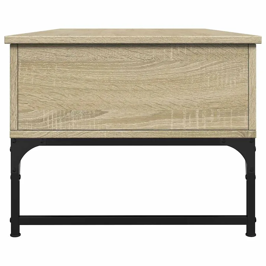 Table basse chêne sonoma 100x50x40cm bois d'ingénierie et métal - 6