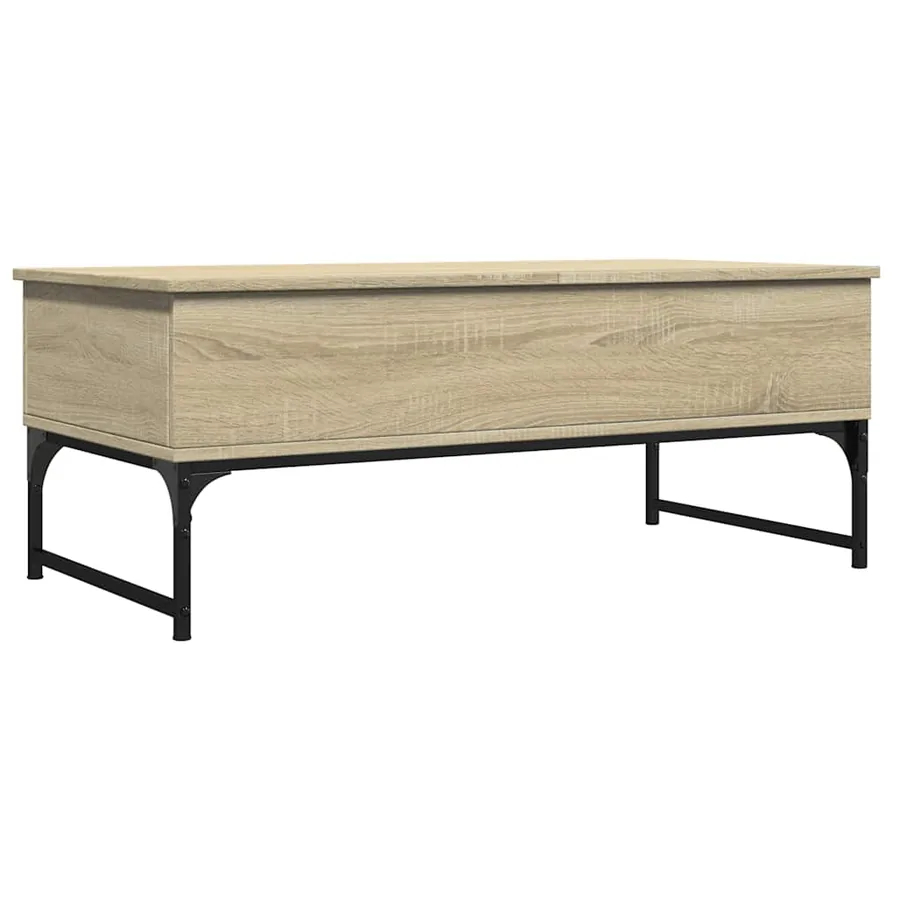 Table basse chêne sonoma 100x50x40cm bois d'ingénierie et métal - 7