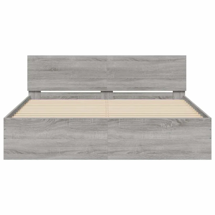 Cadre de lit avec LED sans matelas sonoma gris 160x200 cm - 7