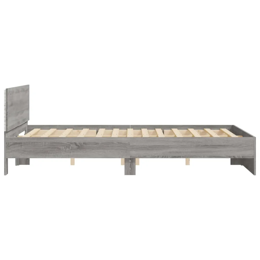 Cadre de lit avec LED sans matelas sonoma gris 160x200 cm - 8