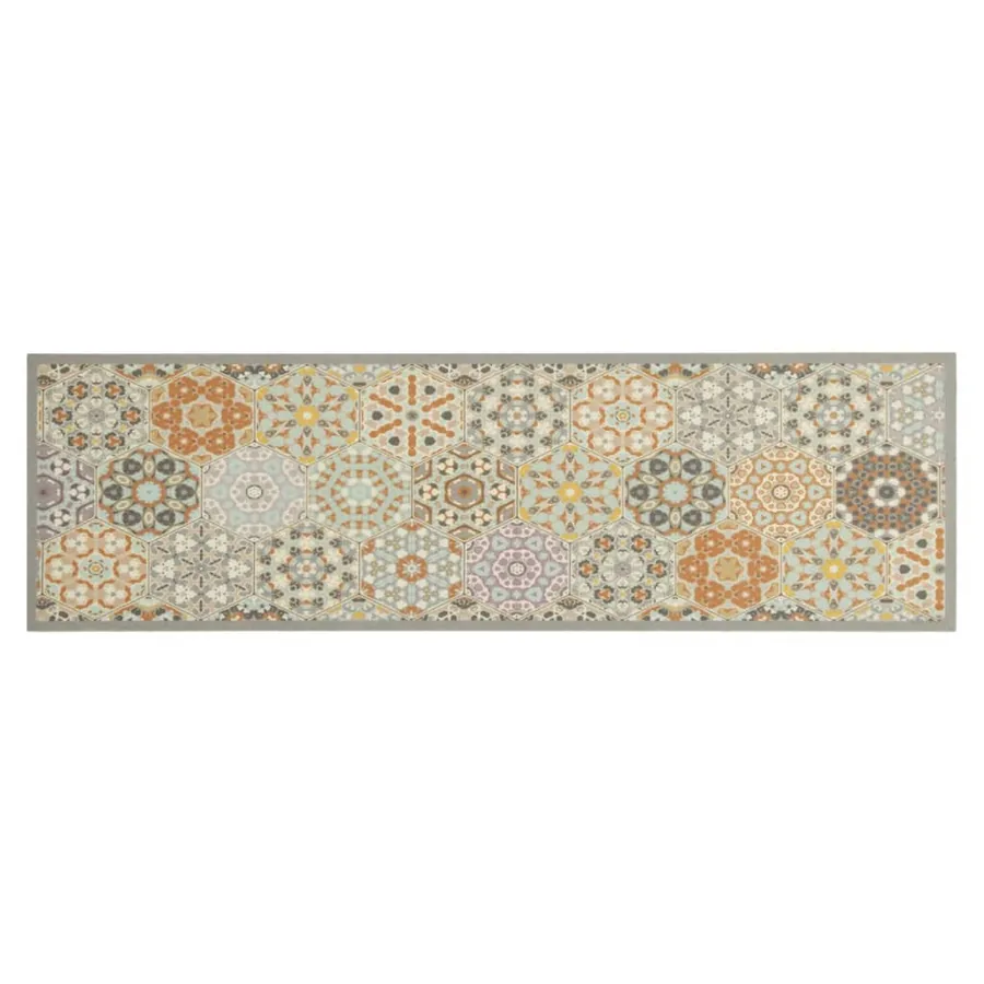 Tapis de cuisine lavable impression pastel hexagonale 45x150 cm - 2