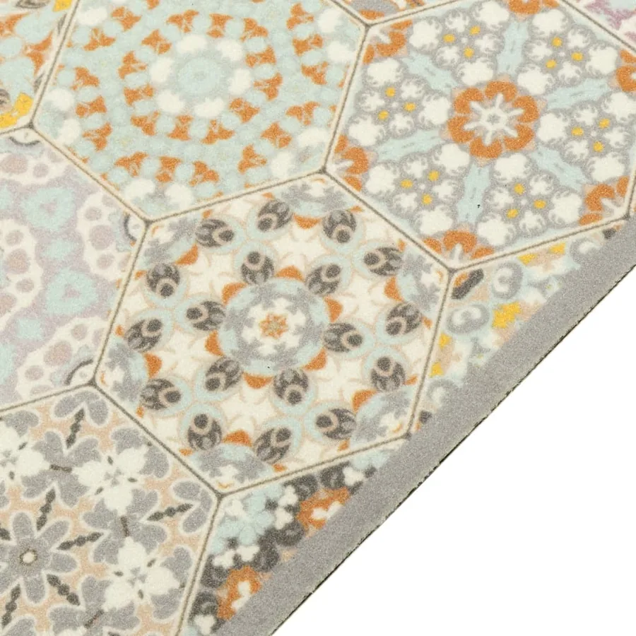 Tapis de cuisine lavable impression pastel hexagonale 45x150 cm - 3