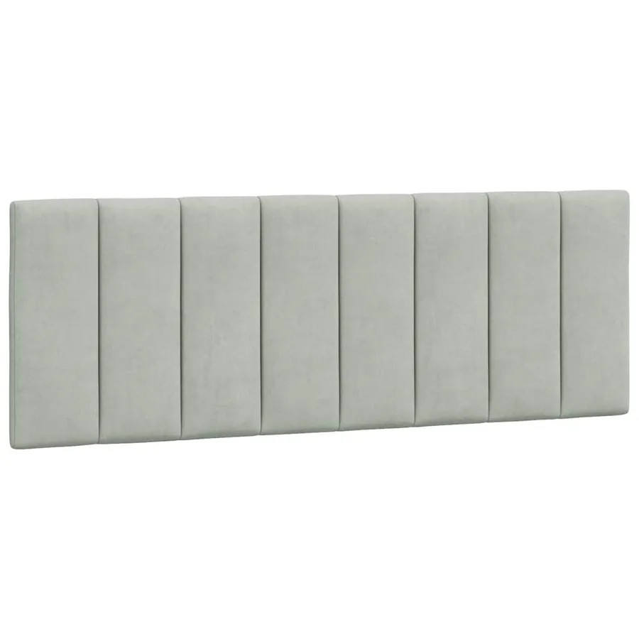 Cadre de lit sans matelas Hanko gris clair 140x190 cm velours - 8