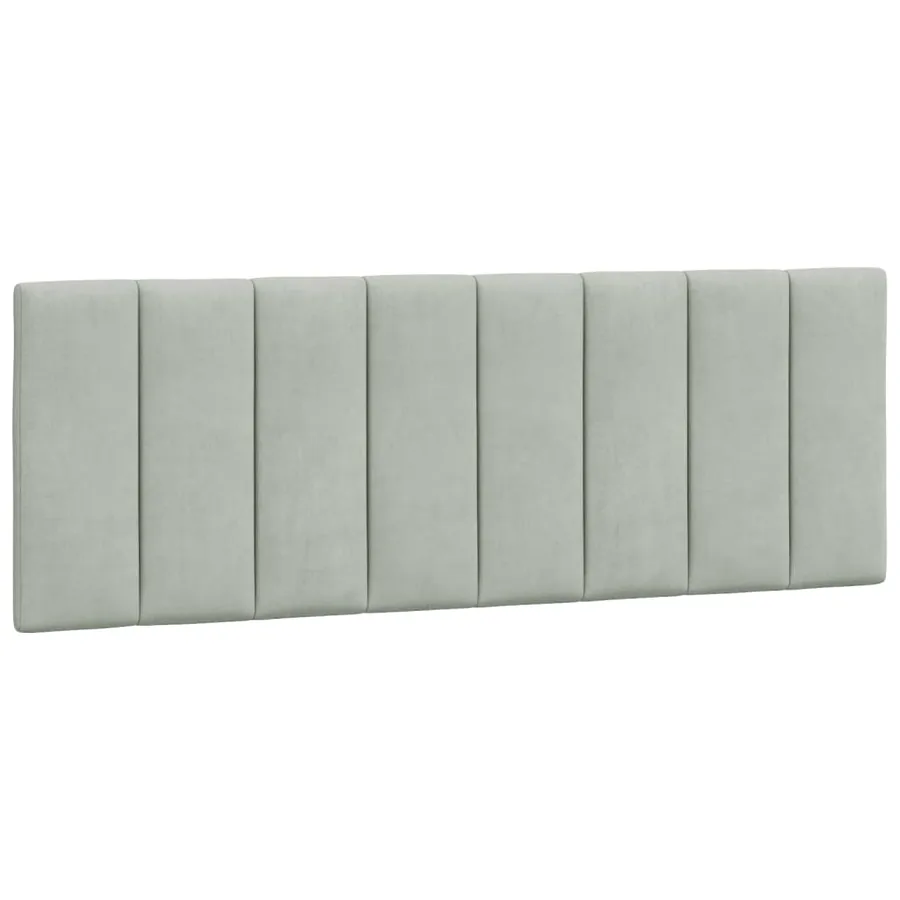Cadre de lit avec LED sans matelas Hanko gris clair 140x190cm velours - 10