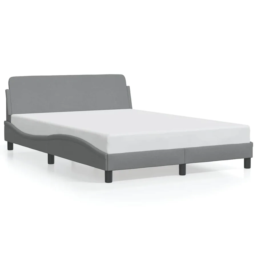 Cadre de lit Dover gris clair 140x190 cm tissu - 2