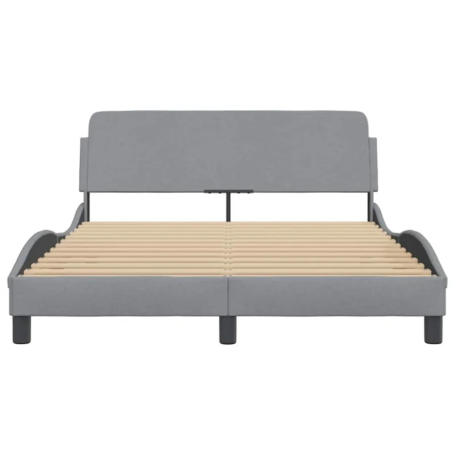 Cadre de lit Dover gris clair 140x190 cm tissu - 4