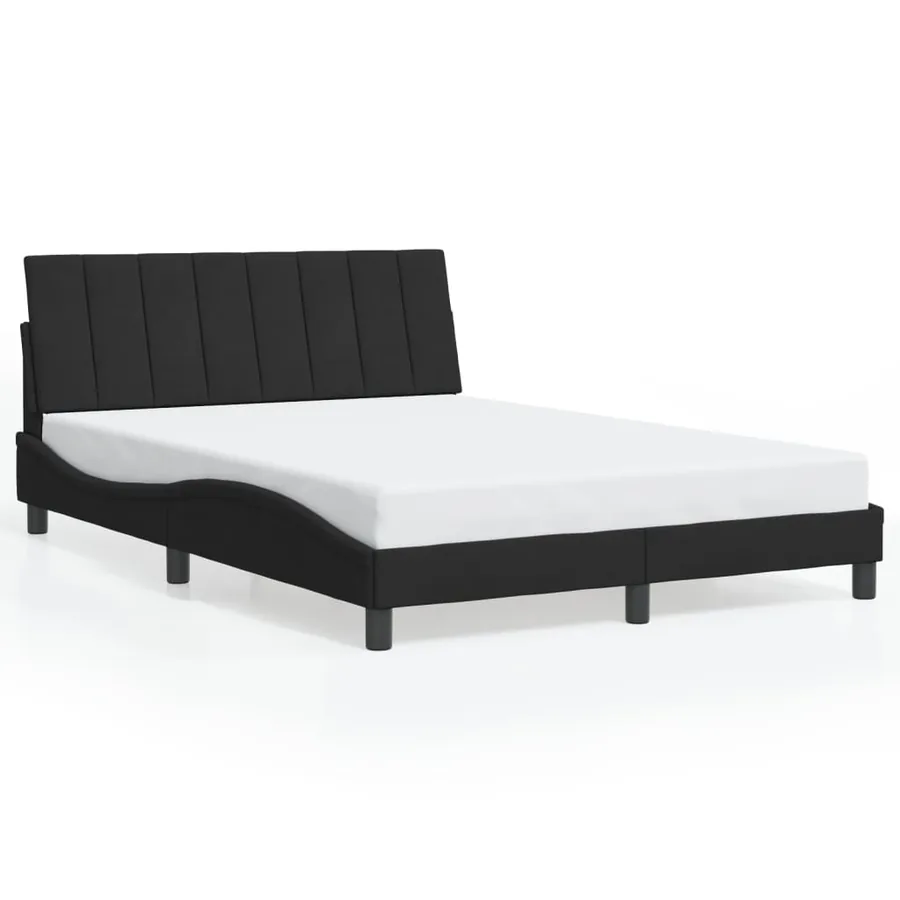 Cadre de lit avec LED sans matelas Hanko noir 140x190 cm velours - 5