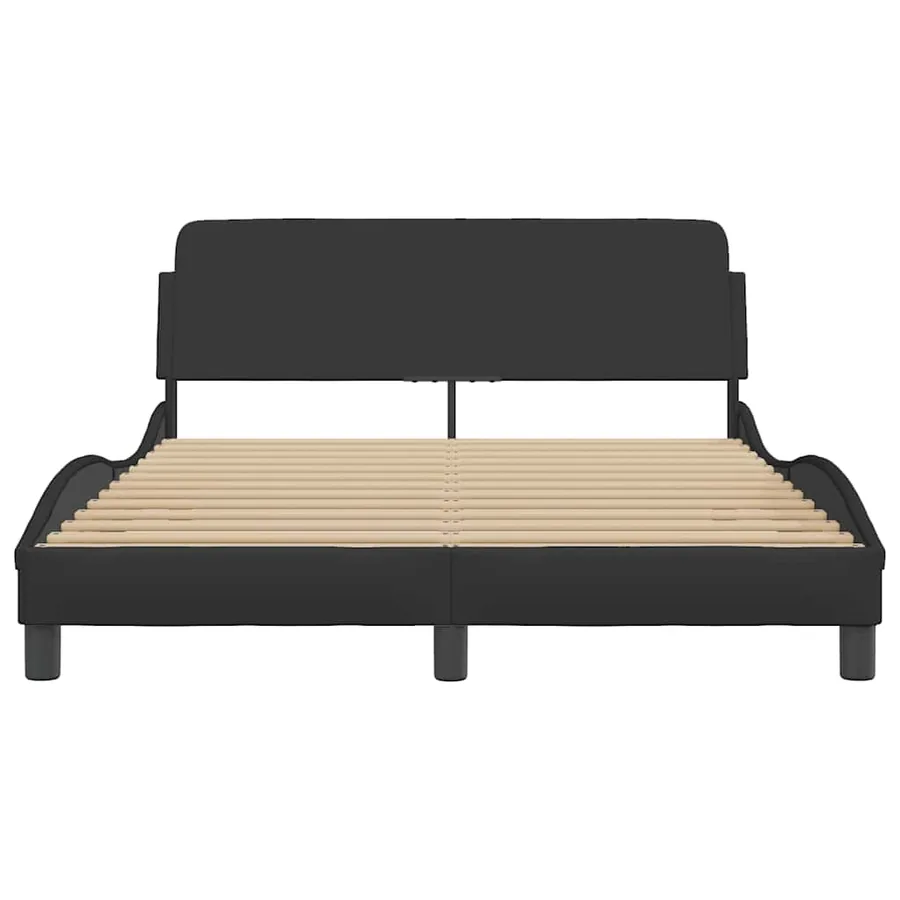 Cadre de lit Dover noir 140x190 cm similicuir - 4