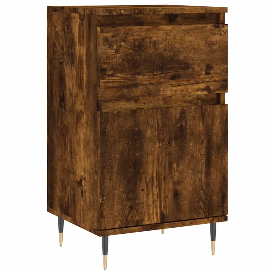 Buffet chêne fumé 40x35x70 cm bois d'ingénierie - 2
