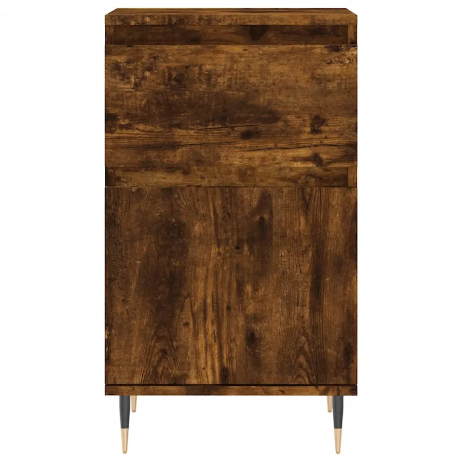 Buffet chêne fumé 40x35x70 cm bois d'ingénierie - 5