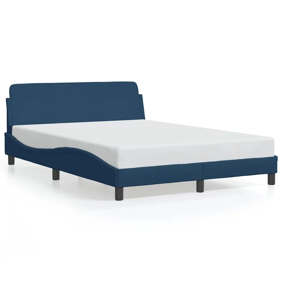 Cadre de lit avec tête de lit Dover bleu 140x190cm tissu - 2