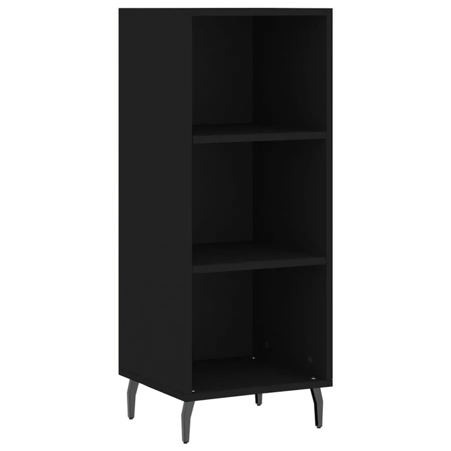 Buffet noir 34,5x32,5x90 cm bois d'ingénierie - 2