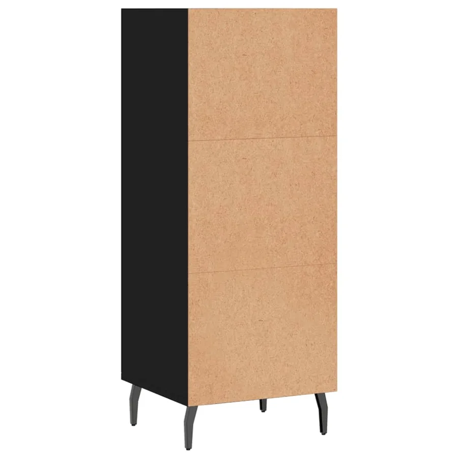 Buffet noir 34,5x32,5x90 cm bois d'ingénierie - 6