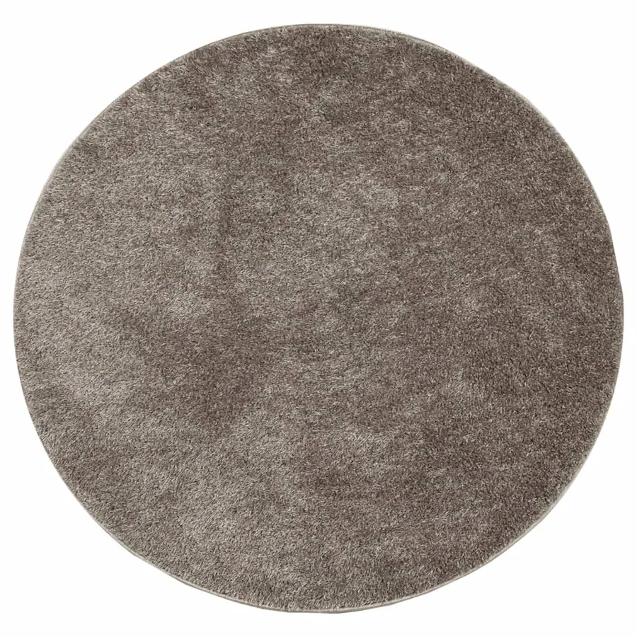 Tapis ISTAN à poils longs aspect brillant gris Ø 100 cm - 2