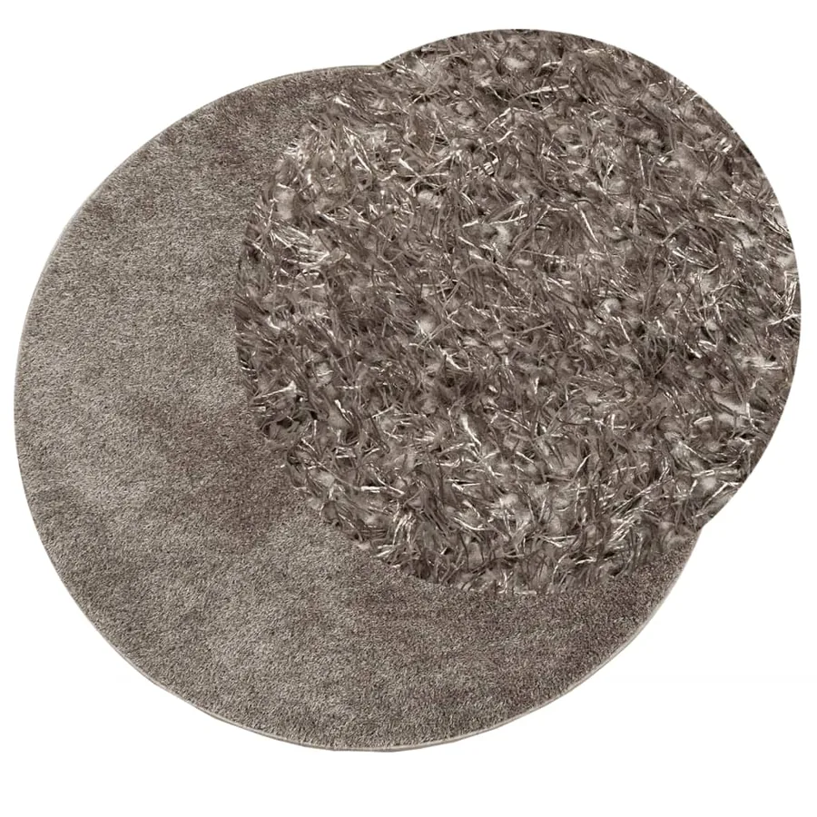 Tapis ISTAN à poils longs aspect brillant gris Ø 100 cm - 3