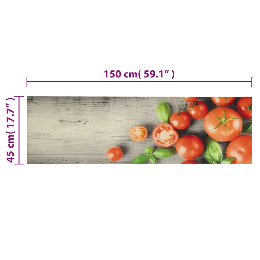 Tapis de cuisine lavable impression de tomates 45x150cm velours - 5