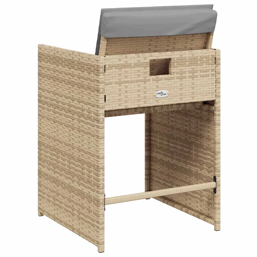 Chaises de jardin avec coussins lot de 4 mélange beige - 7