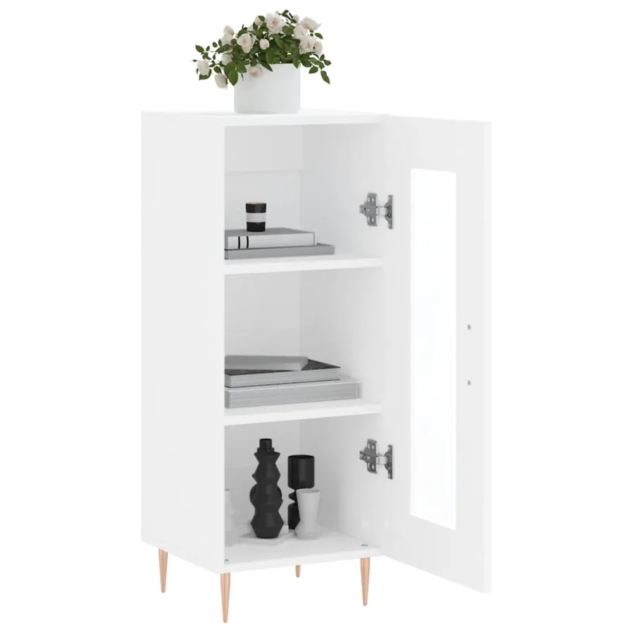Buffet blanc 34,5x34x90 cm bois d'ingénierie - 4