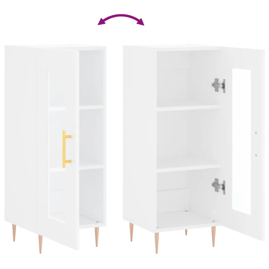 Buffet blanc 34,5x34x90 cm bois d'ingénierie - 9