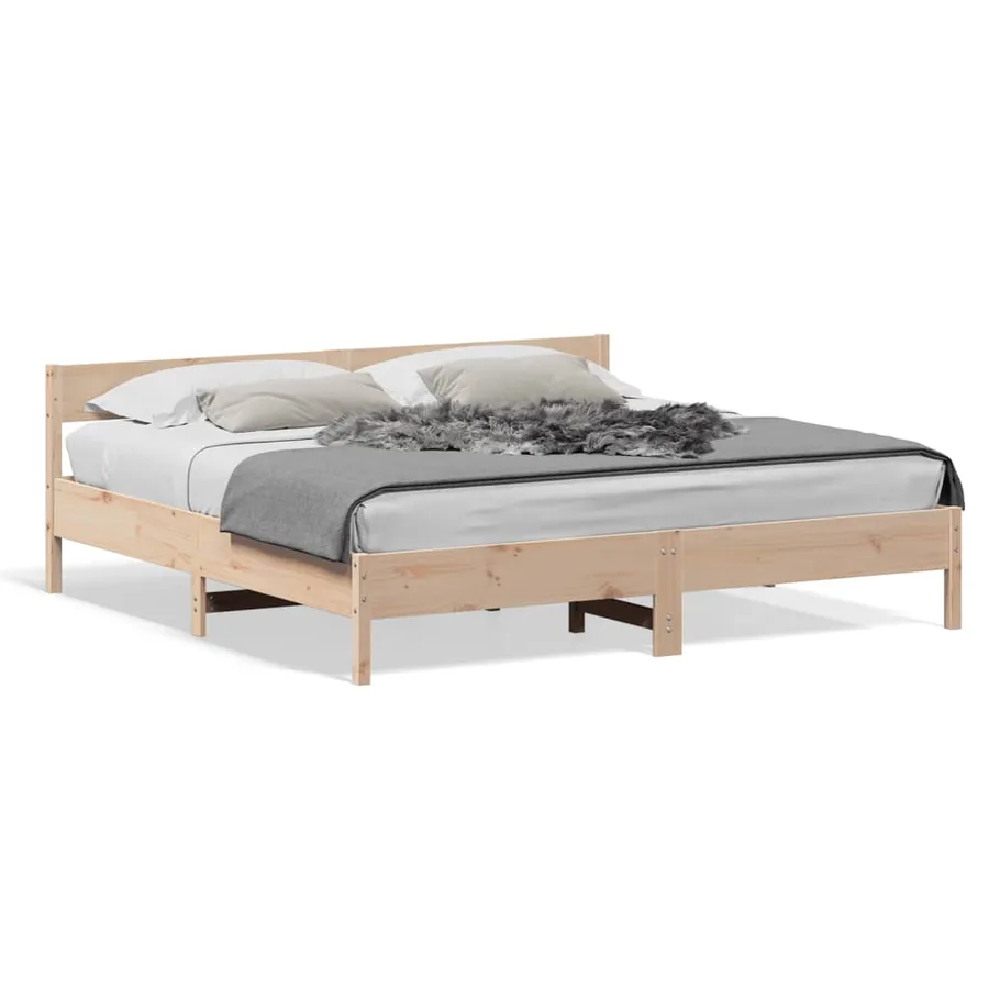 Cadre de lit avec tête de lit 180x200 cm bois de pin massif