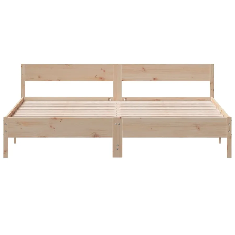 Cadre de lit avec tête de lit 180x200 cm bois de pin massif - 4
