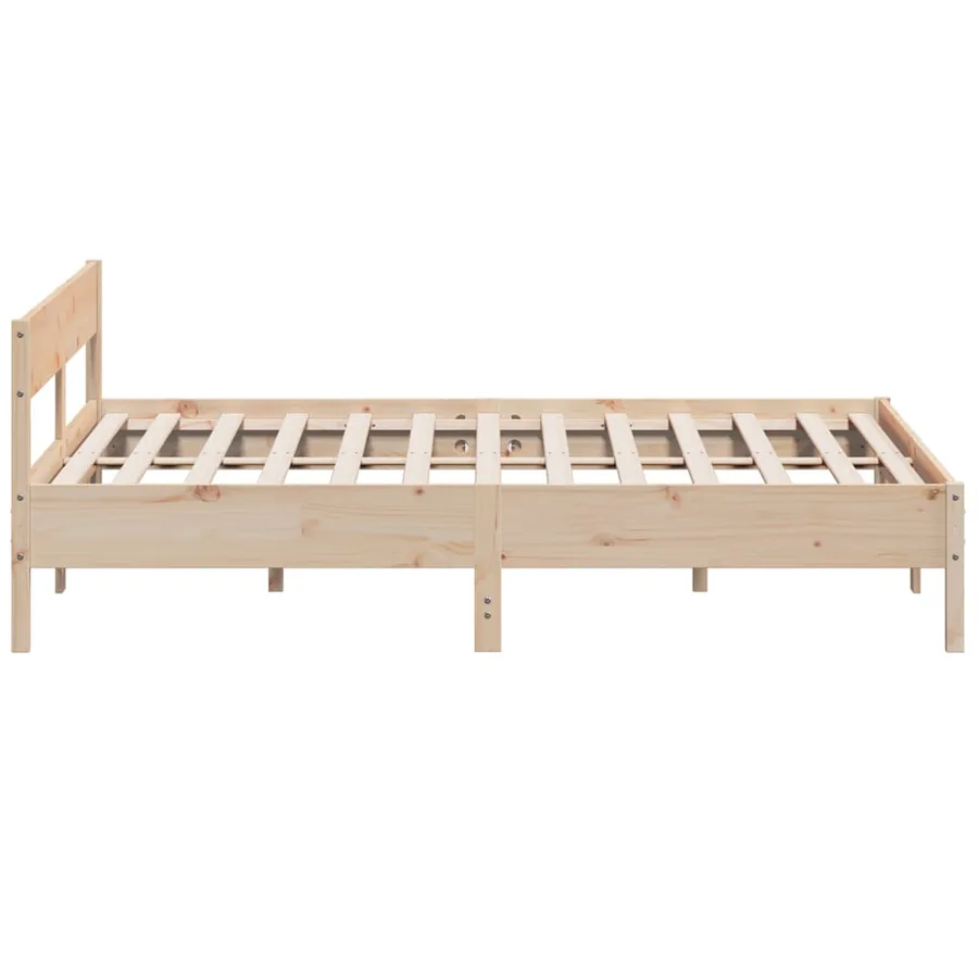 Cadre de lit avec tête de lit 180x200 cm bois de pin massif - 5