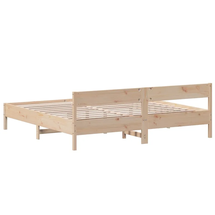 Cadre de lit avec tête de lit 180x200 cm bois de pin massif - 6