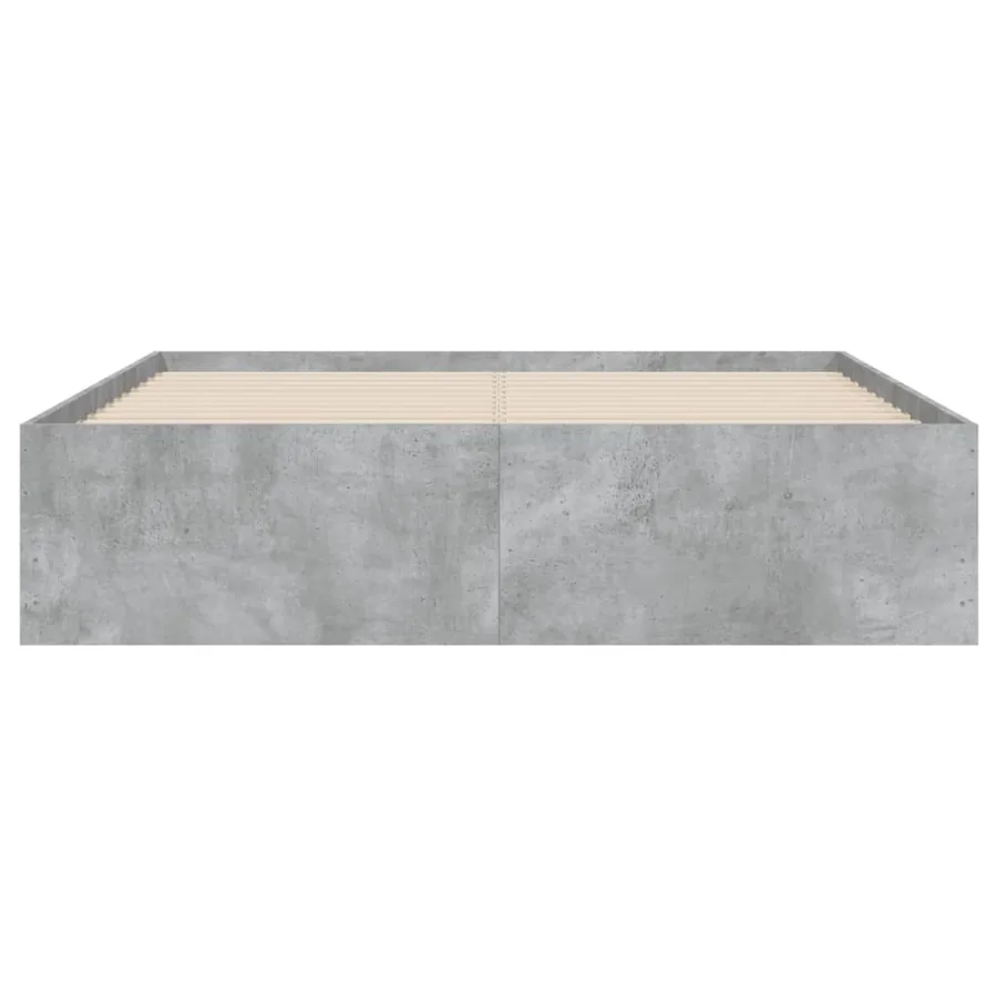 Cadre de lit avec tiroirs sans matelas gris béton 135x190 cm - 6