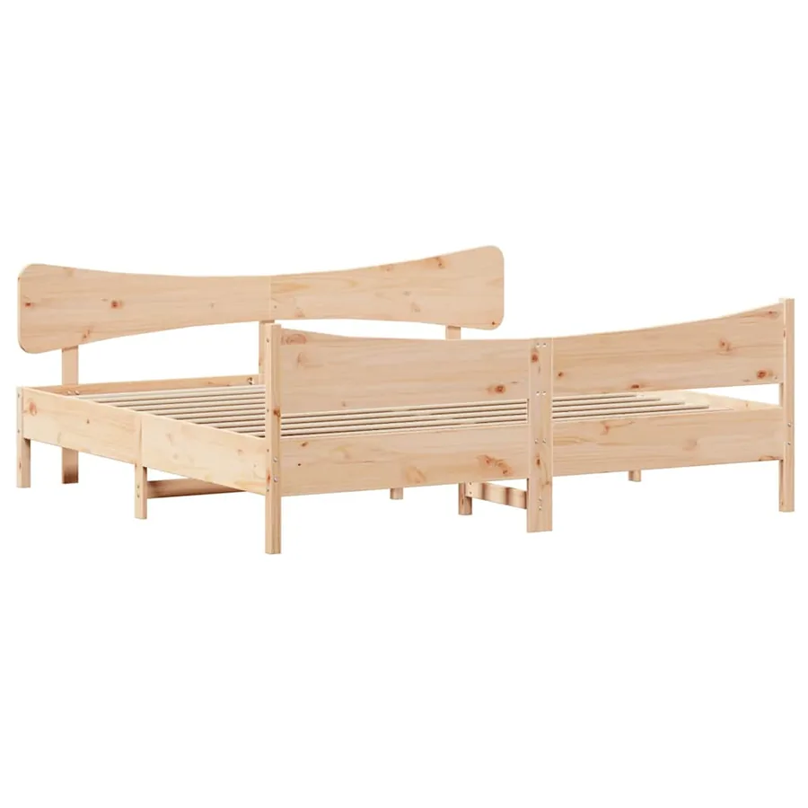 Cadre de lit sans matelas 200x200 cm bois massif de pin - 3