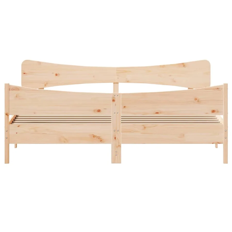 Cadre de lit sans matelas 200x200 cm bois massif de pin - 4