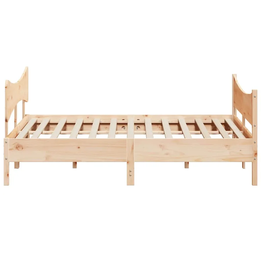 Cadre de lit sans matelas 200x200 cm bois massif de pin - 5